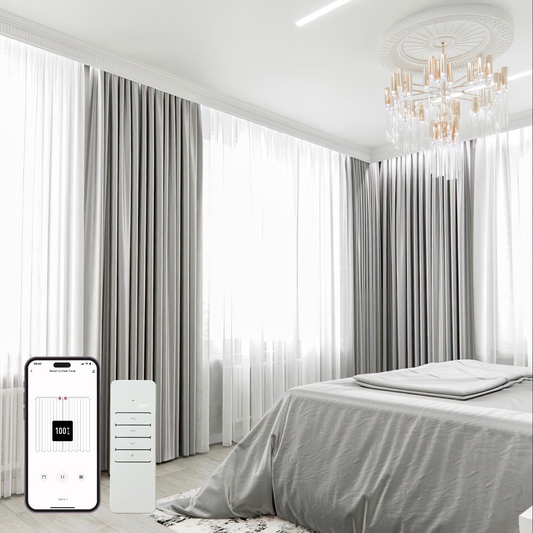 Osprey Smart Curtain Track |  Single-Piece Motorized Curtains with Remote | App-Controlled, Stylish & Functional Curtain Rods Tracks