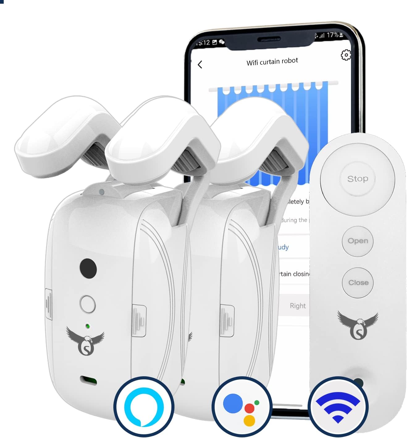 Osprey Smart Curtain Opener, Remote Control, Double Open with Gateway