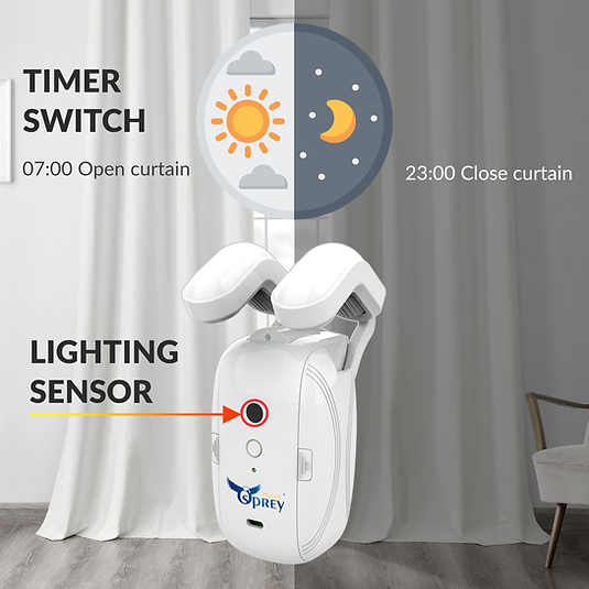 Osprey Smart Curtain Opener, Remote Control, Single Open with Gateway